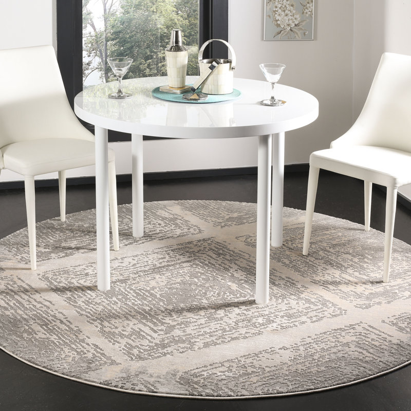 Wendi Performance Geometric Rug, Round 6'7"