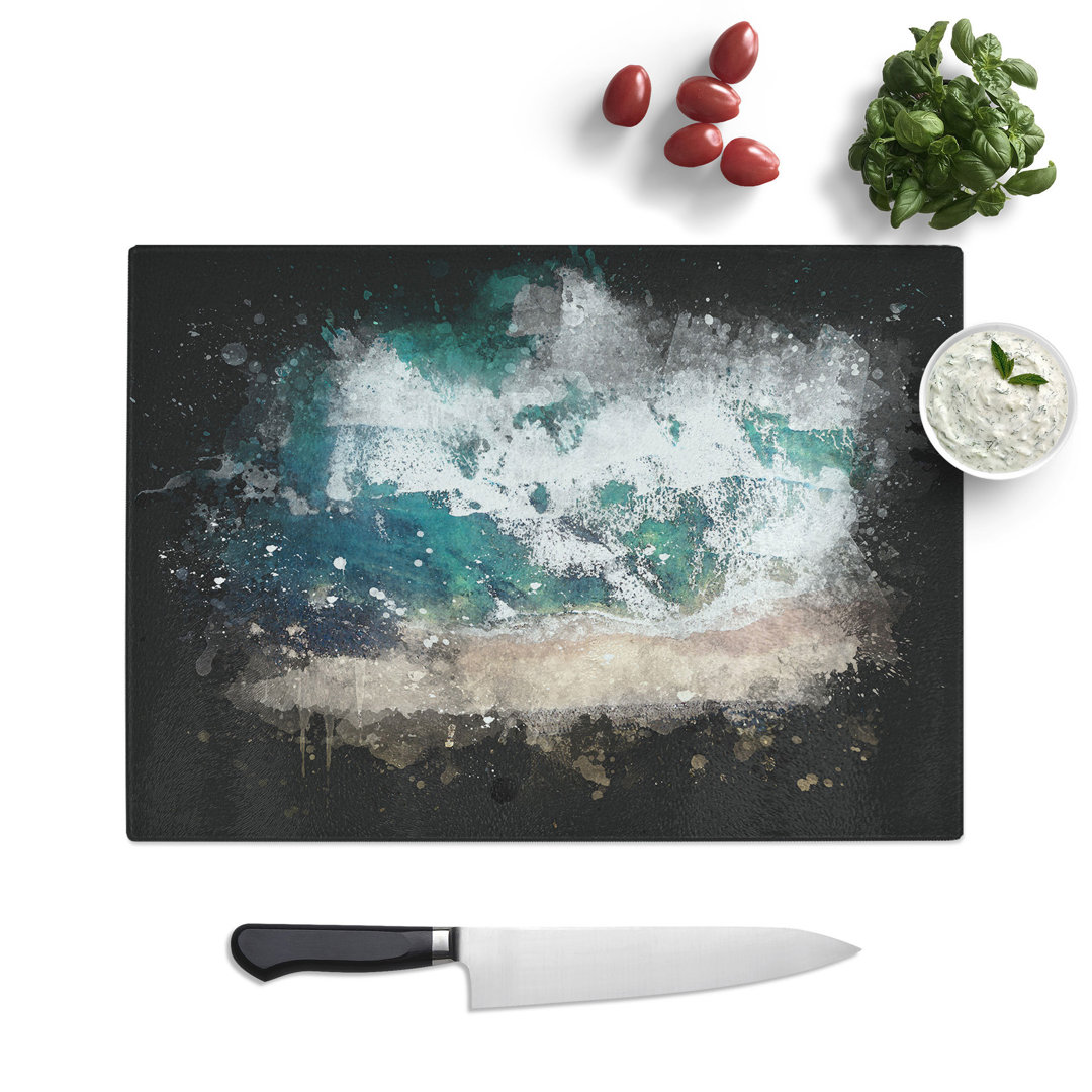 Beach in Keiss in Scotland Paint Splash Chopping Board