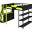 Lit mezzanine double pleine grandeur avec bureau latéral, rangement à 3 sous, éclairage à DEL, charge, noir et avec rangement latéral-1754399174