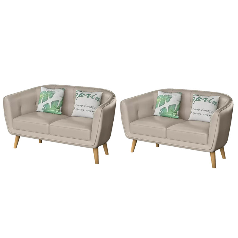 Banc rembourré en similicuir Casual, Kaki