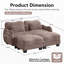 Canapé deux places en chenille avec coussin lombaire délicat et pouf amovible, design ergonomique incurvé, canapé modulaire facile à assembler pour bureau-1948501514