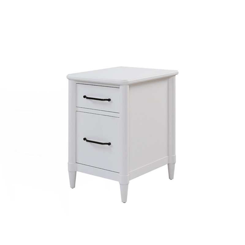 2 Drawer Filing Cabinet, Living Room Cabinet, White