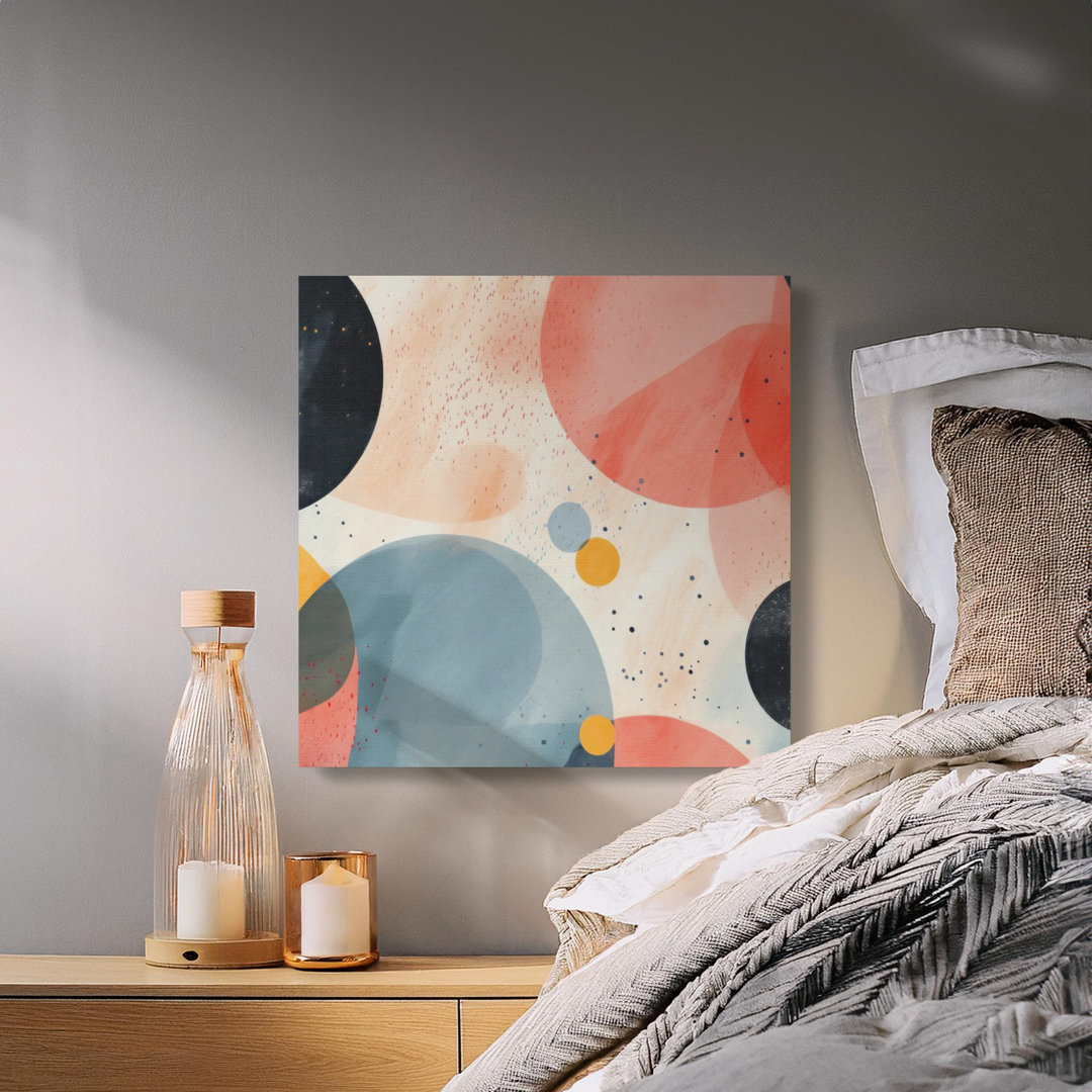 Abstract Circles Canvas Wall Art, Modern Geometric Print, Gallery Wrapped Canvas, Ready to Hang, Statement Piece for Home Decor