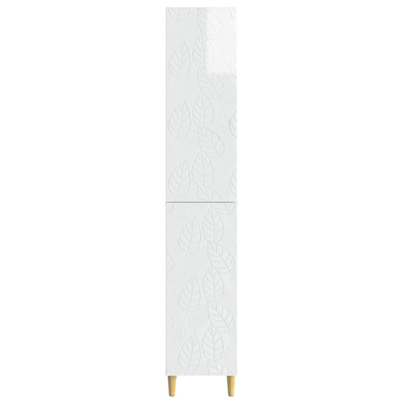 2 -Door 4 -Shelf Storage Cabinet, High Gloss White