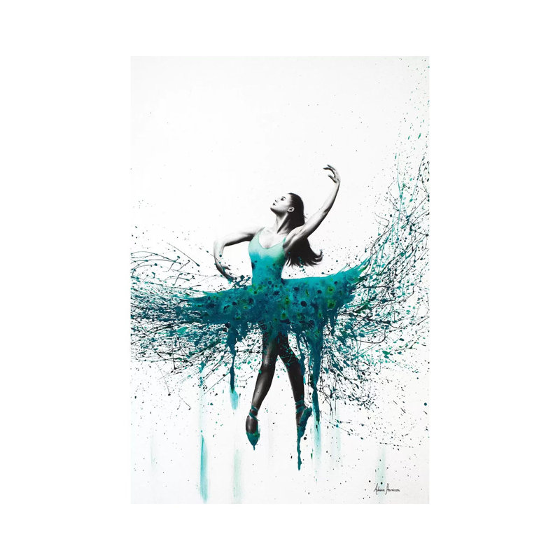Turquoise Twist by Ashvin Harrison - Wrapped Canvas Print, 20.32 cm H x 30.48 cm W