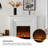 38.98"Modern Minimalist White Simulated Flame Electric Fireplace-118583294