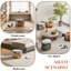 48cm Wide Round Vintage Look Footstool Ottoman
