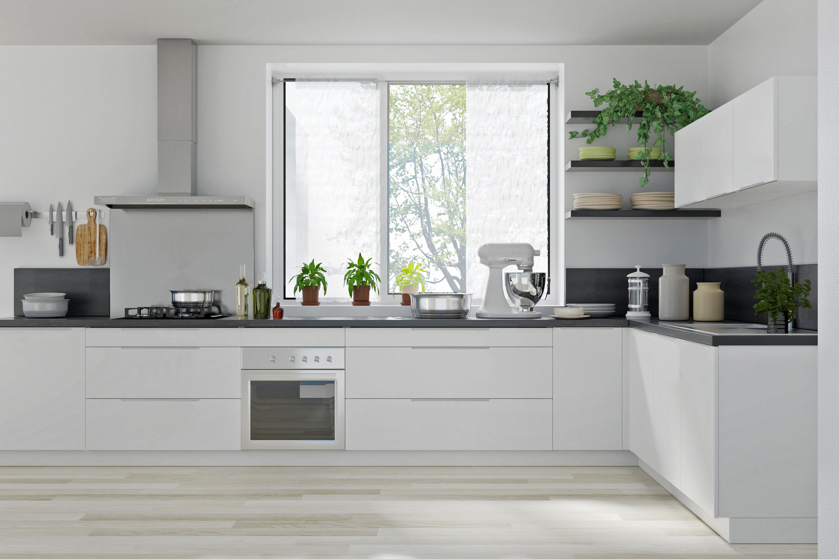 Ebern Designs Matte Fronten Kücheneinheit Gambino | Kühlschrankumbauschränke