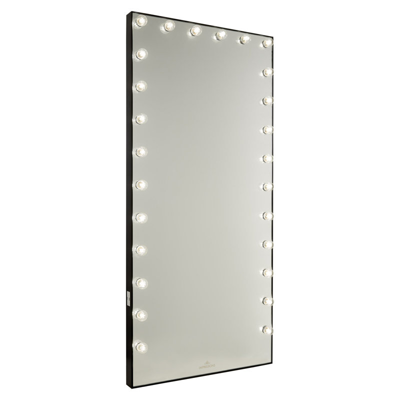 Miroir de salle de bain mural Hollywood, Noir