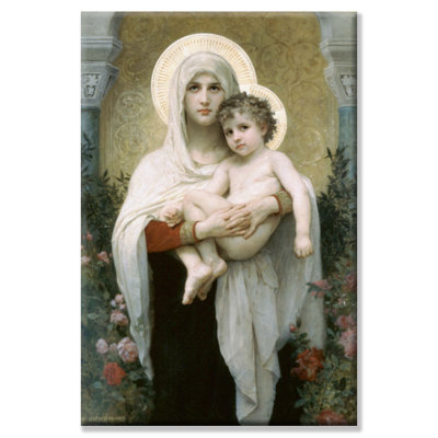 Madonna of the Roses Painting Print on Wrapped Canvas