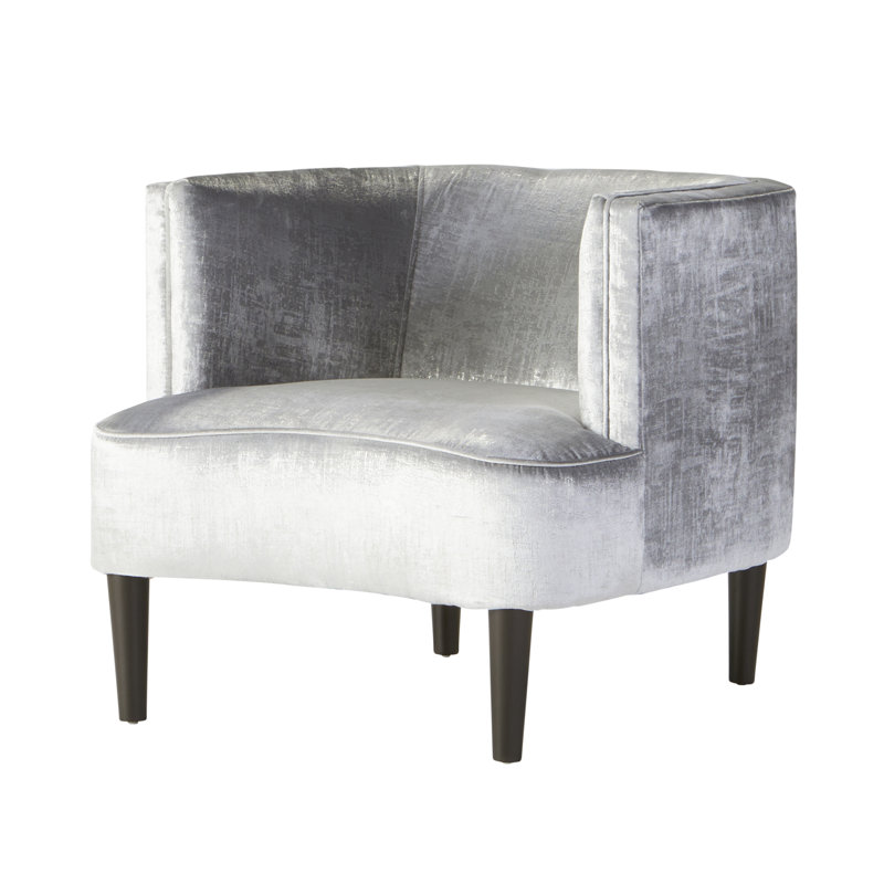 Raudez Upholstered Barrel Chair, Alnwick Ash Velvet