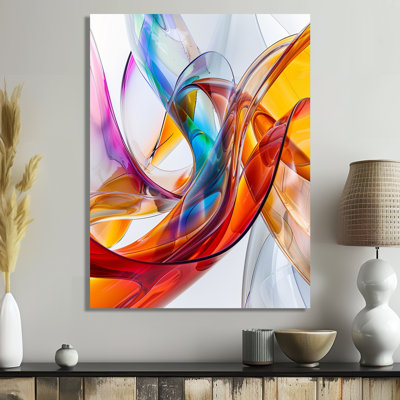Orange vert en verre, art fractal I - impression d'art mural
