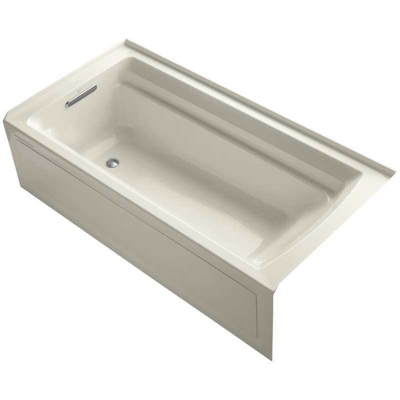 Archer 72" x 36" Soaking Bathtub, Almond, Left