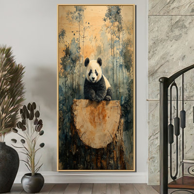 Portrait de panda Gokul dans un paysage de bambou II - Panda, art mural