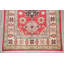 Tapis unique en laine noué à la main style Kazak rouge / beige des années 2010 de 2 pi 9 po x 4 pi Ninette