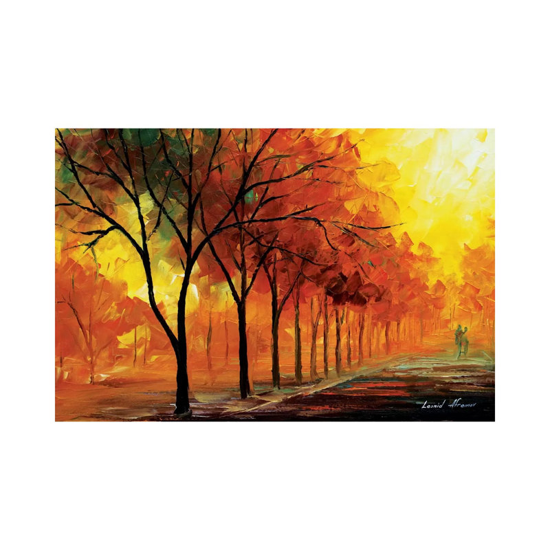 Yellow Fog by Leonid Afremov - Print on Canvas, Wrapped Canvas, 30.48 cm H x 45.72 cm W