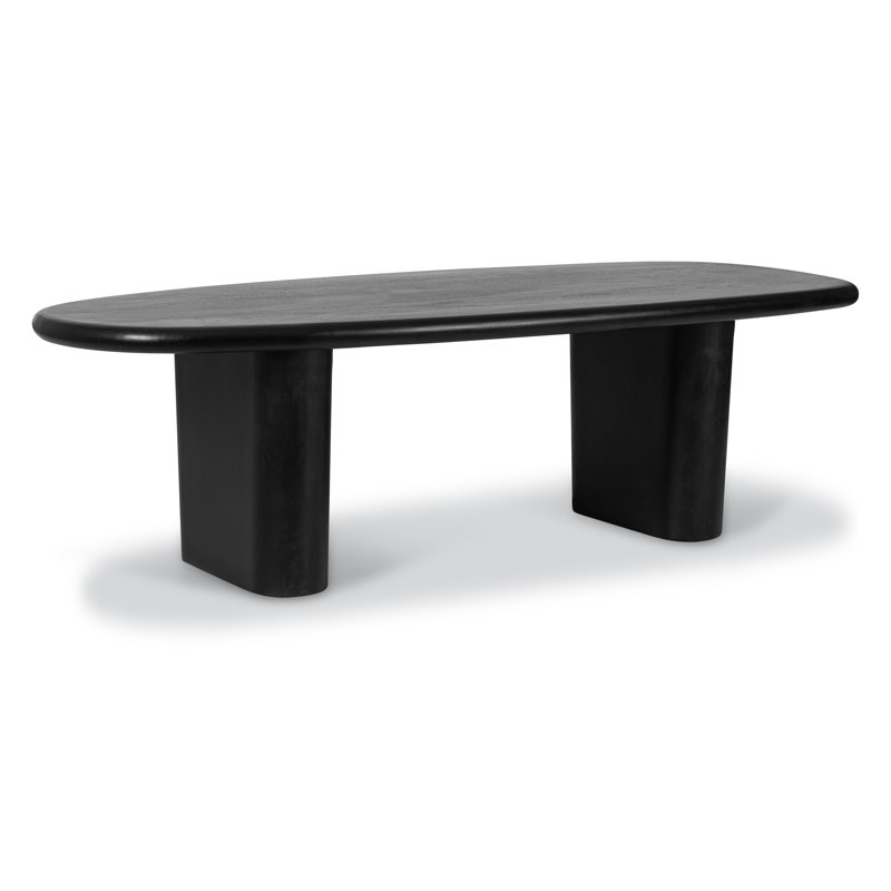 Table basse en bois massif Athena, Sable noir