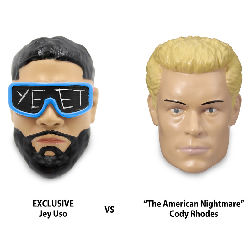 WWE: Thumb War: Superstars Ring Smackdown - Cody Rhodes contre Jey Uso, personnages de lutte de 1,5 po, bataille d'arène compétitive, jouet de fantaisie, fans de 3 ans et plus