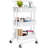 3-Tier Metal Rolling Utility Cart with Handle and Lockable Wheels, Anti-tipping Storage Organizer-101140670