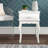 Reva Small White Victorian Nightstand End Table with Storage