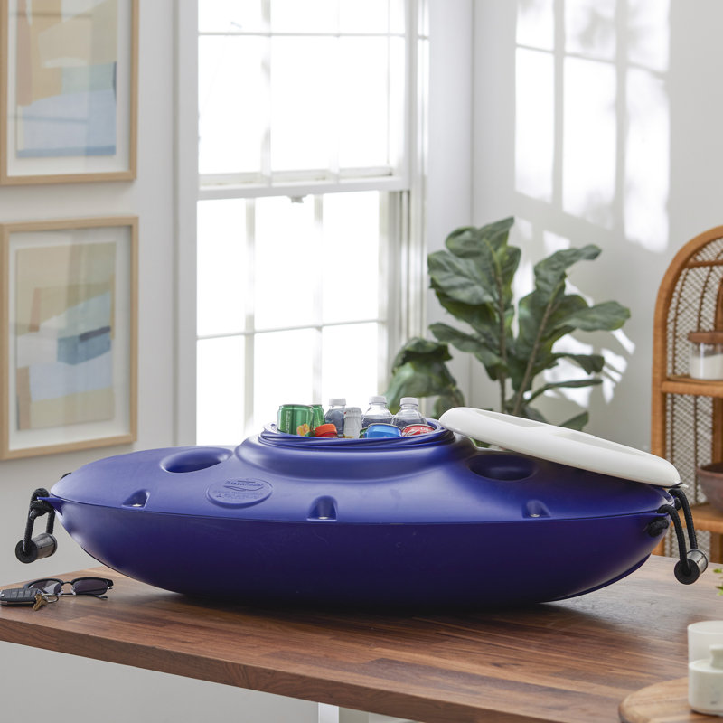 CreekKooler 30 Quart Floating Insulated Beverage Cooler Pull Behind Kayak, Blue