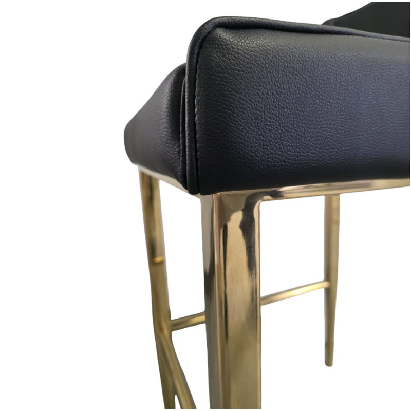 Tabouret de comptoir Davina Gold, Noir