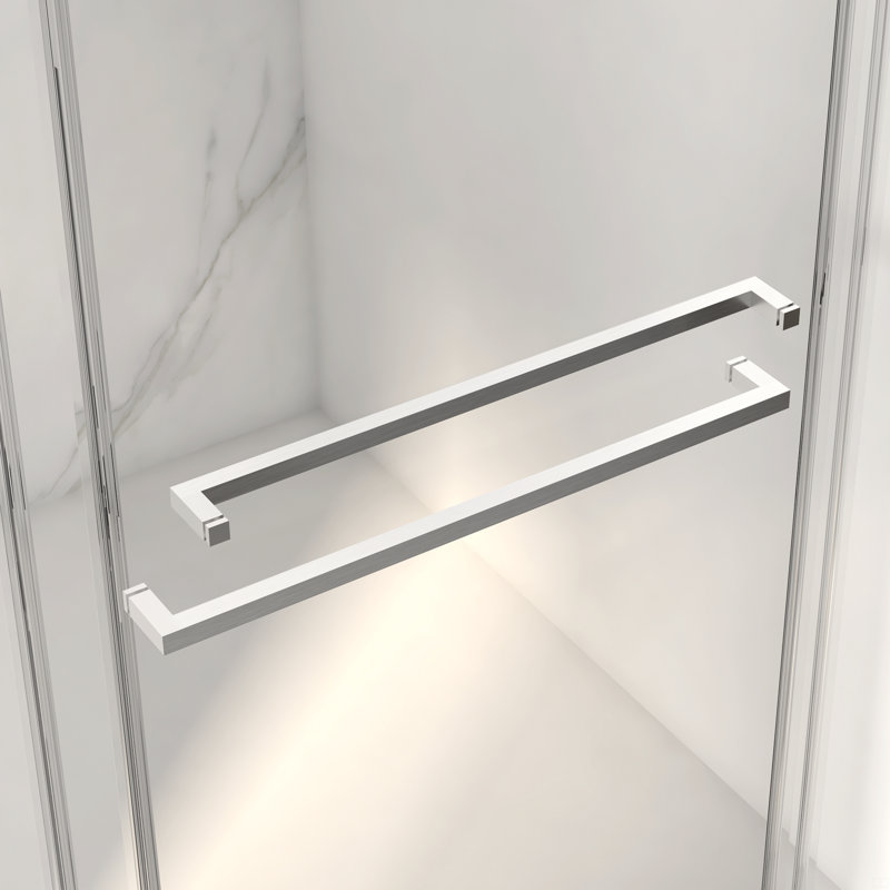 56-60"W X 70"H Frameless Double Sliding Shower Door,5/16" (8Mm) Thick SGCC Tempered Clear Glass, Brushed Nickel