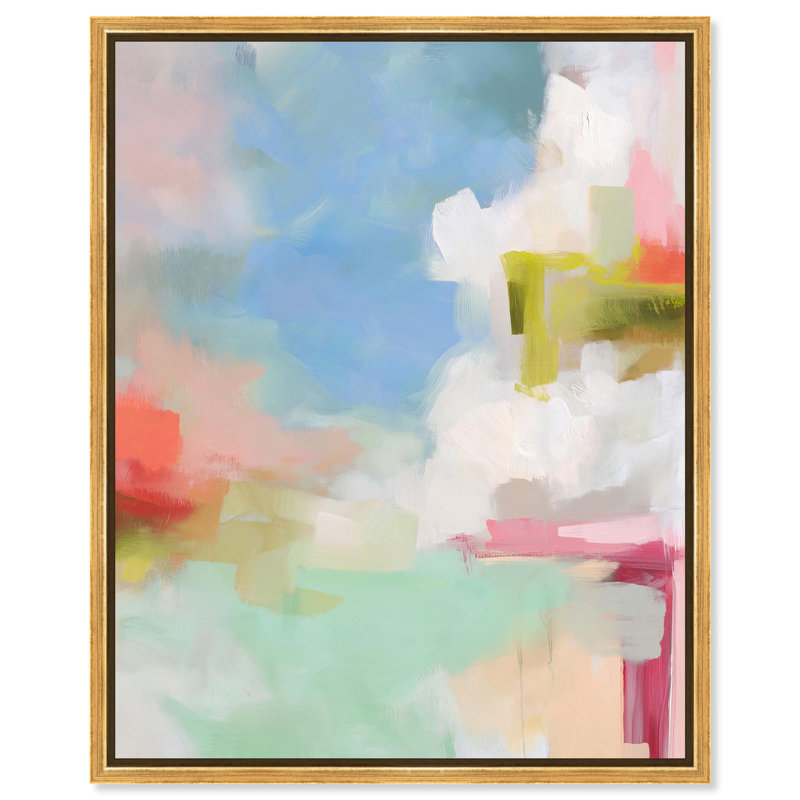 Décoration murale lumineuse sur toile Roseat Hues I par Art Remedy, H 37 po x l 31 po, Cadre doré