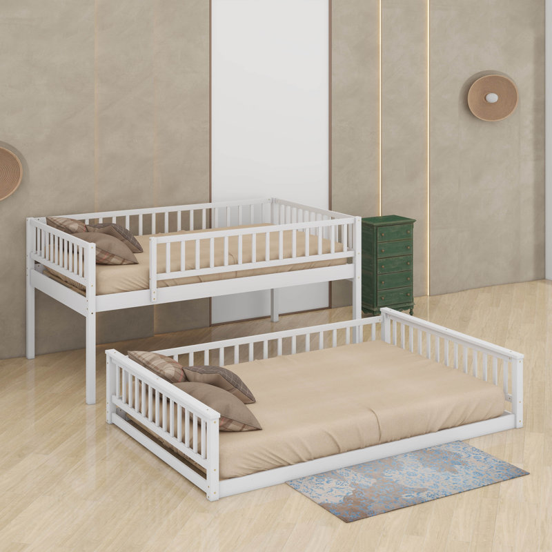 Full XL Over Queen Bunk Bed With Ladder
