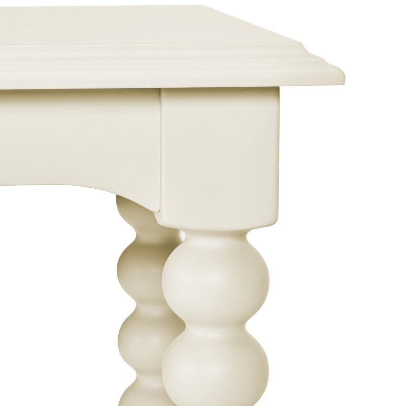 142cm Solid Wood Console Table, 76cm H x 85cm W x 34cm D, Linen Cream