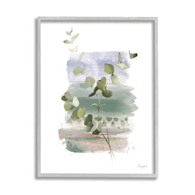 Eucalyptus, peinture sur bois encadrée