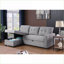 Canapé modulaire avec lit simple escamotable et amp; Chaise avec rangement | Lin gris clair