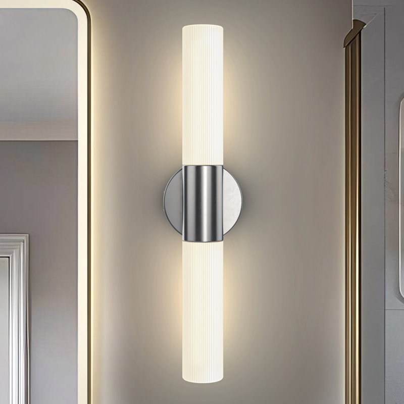 22"H 2-Light Brushed Nickel Dimmable Vanity Lighting 3-CCT LED Bath Bar Light, Brushed Nickel