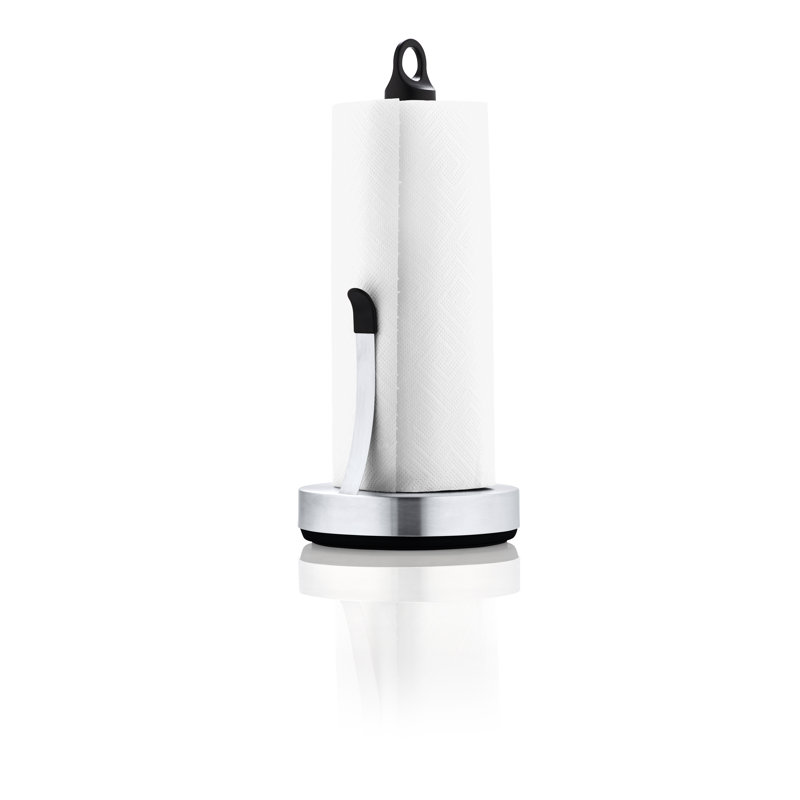 Silver and Black Stainless Steel Freestanding Paper Towel Holder