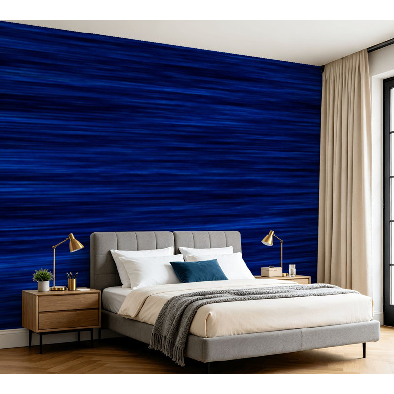 Papier peint adhésif pelez et collez bleu marine Marl Heather Triblend Melange, L 100 po x l 144 po