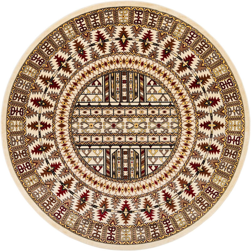 Tapis beige Aucun, Rond 10pi