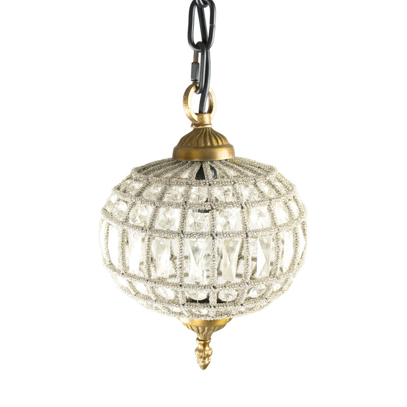 1 - Light Unique/Statement Pendant, 9.5" H x 6.5" W x 6.5" D