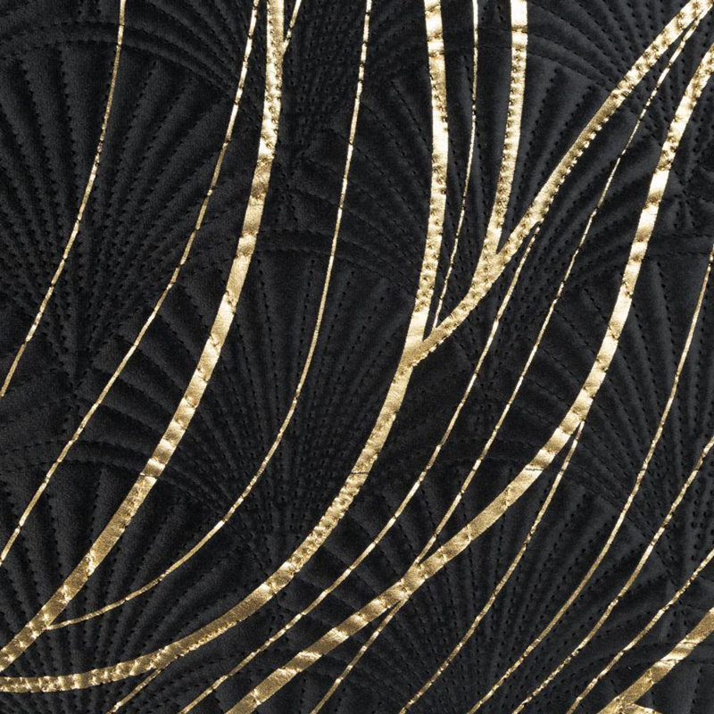 Polito Velvet No Pattern Bedspread, W220 x L240cm, Black