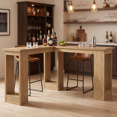 L Shaped Bar Table, Corner Counter Height Table