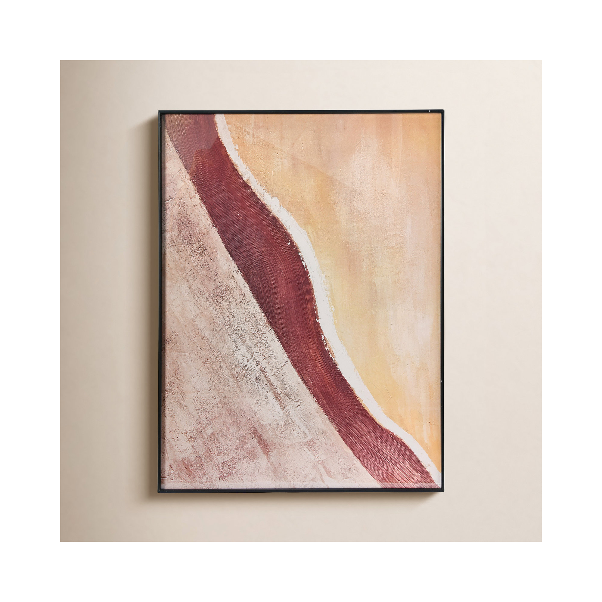 Abstract Print with Black Metal Frame
