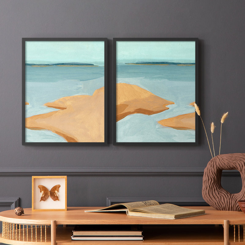 «Out on the Sandbar III», reproduction encadrée de qualité supérieure - prête à être accrochée - aucun clou requis - aucun clou requis