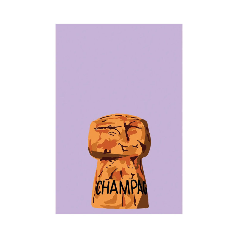 Champagne Cork by Jaymie Metz - Wrapped Canvas Painting, 20.32 cm H x 30.48 cm W