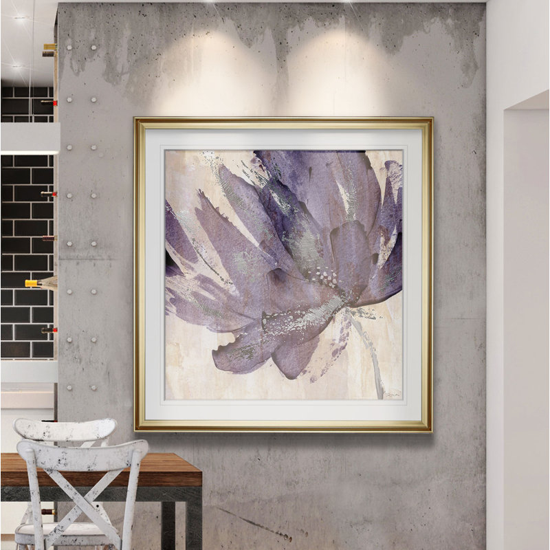 «Mauve» - reproduction d'art, H 16 po x l 16 po, Cadre doré, Doré