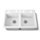 Brookfield 33" L x 22" W x 9-5/8" Under-Mount Double-Equal Kitchen Sink
