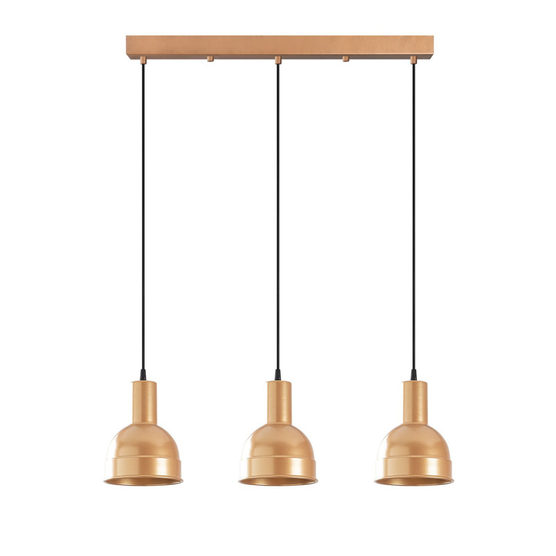 Luminaire suspendu en forme de dôme pour îlot de cuisine à 3 lumières Excalibur