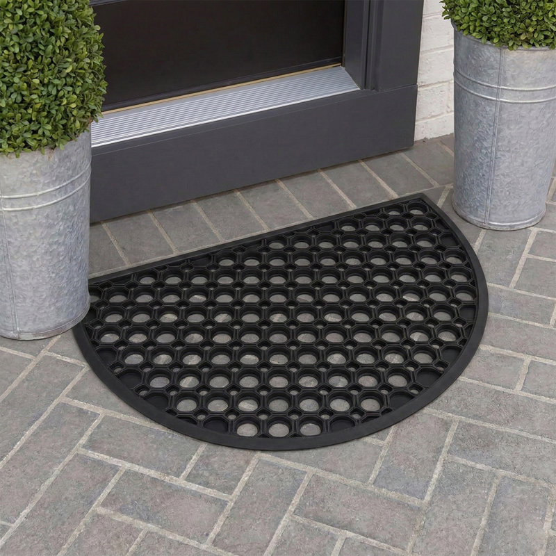 Half Moon Rubber Door Mat 23.5 x 15.75 Inches