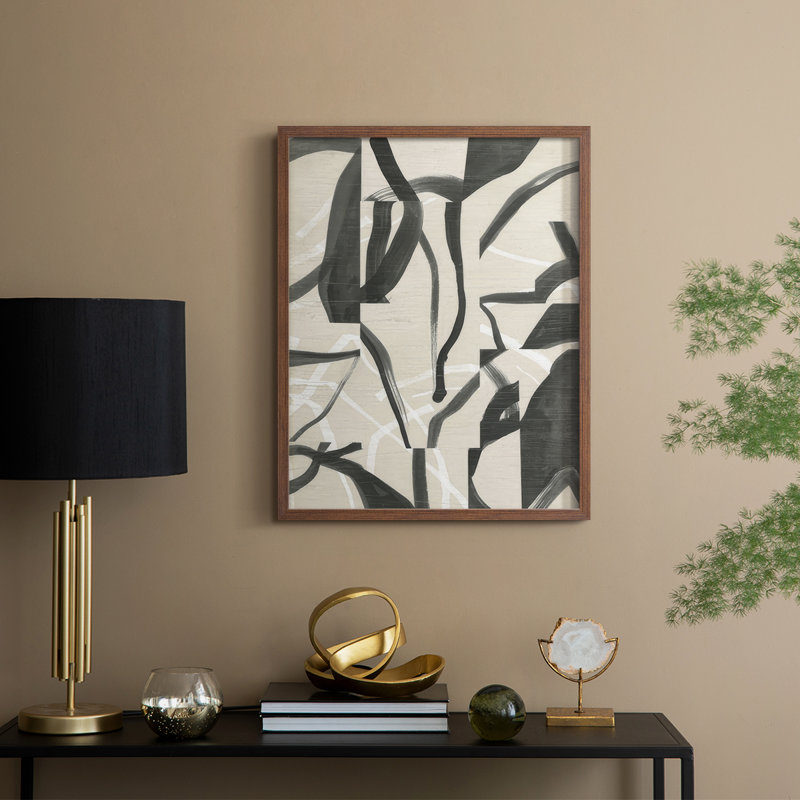 "Ink Maze I", H 11 po x l 9 po, Noyer
