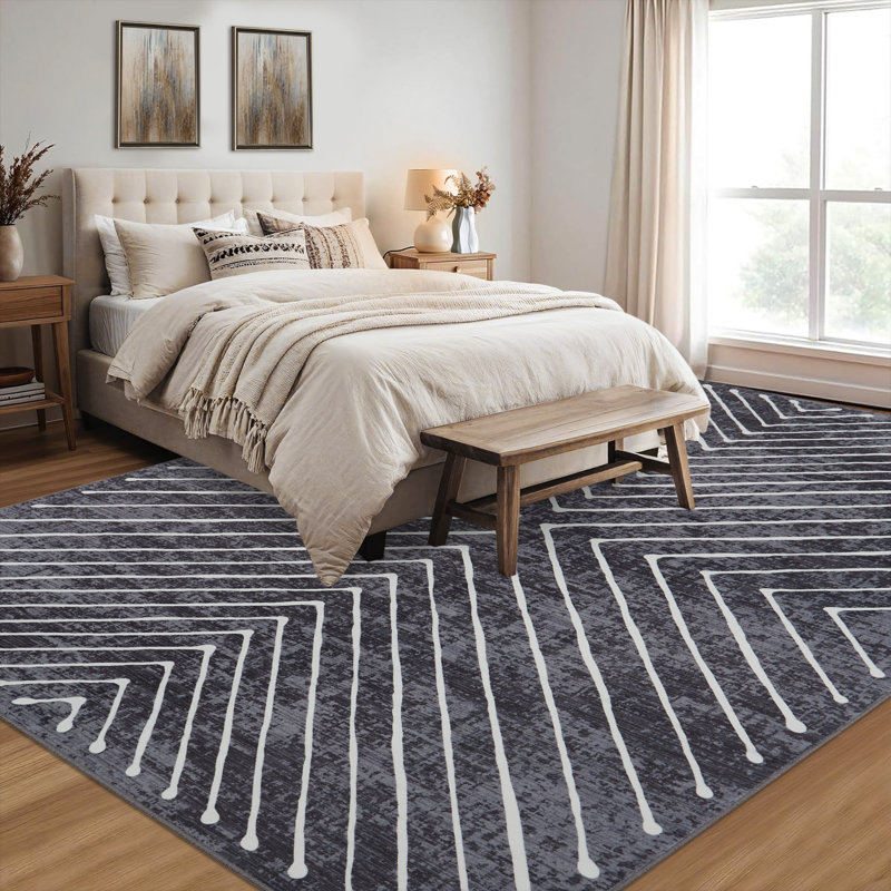 Tapis lavable lxt-Modern, Rectangle 10' x 13', Gray