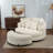Slipcovered Barrel Chair With Ottoman-1758985894