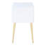 Table d'appoint compacte blanche et dorée avec rangement - Idéale pour les petits espaces. Style moderne du milieu du siècle. Convient également aux petits espaces. Peut servir de table de chevet, d'appoint ou de pied de table.